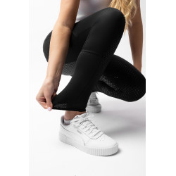 Pantalón de equitación Horze Evelyn de asiento completo para mujer Negro