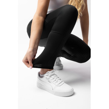 Pantalón de equitación Horze Evelyn de asiento completo para mujer Negro