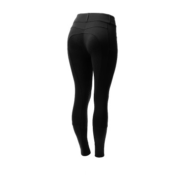 Pantalón de equitación Horze Evelyn de asiento completo para mujer Negro