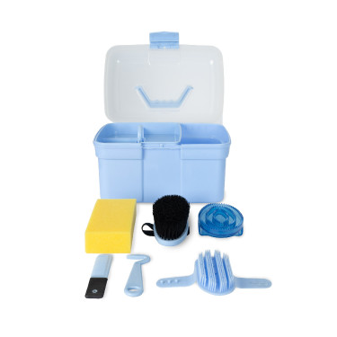 Caja y cepillos de limpieza Horze para niños Aire libre Azul