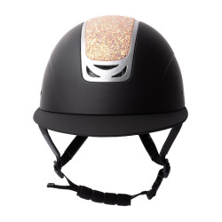 Casco de equitación adorno de cristal Horze Arix II Negro / melocotón