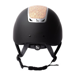 Casco de equitación adorno de cristal Horze Arix II Negro / melocotón