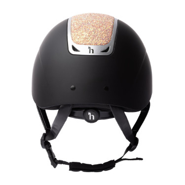 Casco de equitación adorno de cristal Horze Arix II Negro / melocotón