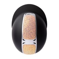Casco de equitación adorno de cristal Horze Arix II Negro / melocotón