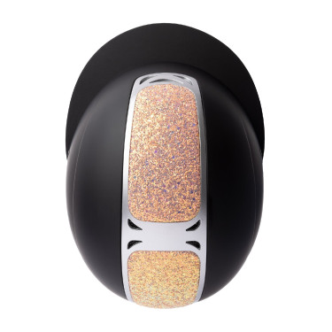 Casco de equitación adorno de cristal Horze Arix II Negro / melocotón