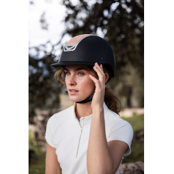 Casco de equitación adorno de cristal Horze Arix II Negro / melocotón
