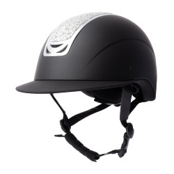 Casco de equitación adorno de cristal Horze Arix II Negro / plata