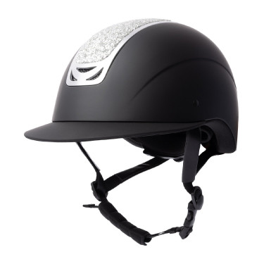 Casco de equitación adorno de cristal Horze Arix II Negro / plata