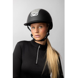 Casco de equitación adorno de cristal Horze Arix II Negro / plata