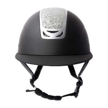 Casco de equitación adorno de cristal Horze Arix II Negro / plata