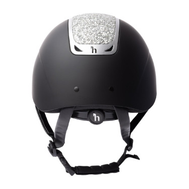 Casco de equitación adorno de cristal Horze Arix II Negro / plata