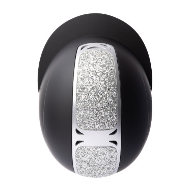 Casco de equitación adorno de cristal Horze Arix II Negro / plata