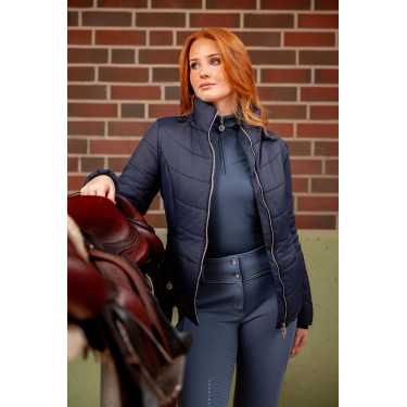 Chaqueta de equitación acolchada Horze Astrid para mujer Azul polar Azul marino Chaqueta de equitación acolchada Horze Astrid para mujer Azul polar Azul marino