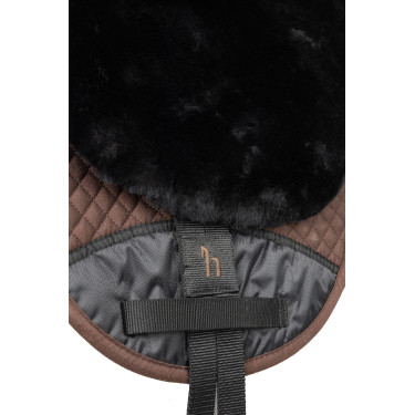 Alfombra de montar de piel de oveja Horze Negro