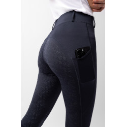 Leggings de agarre integral Horze Dea para mujer Azul marino oscuro