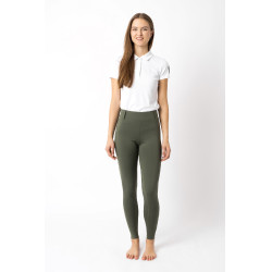 Leggings de agarre integral Horze Dea para mujer Verde escarabajo