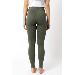 Leggings de agarre integral Horze Dea para mujer Verde escarabajo