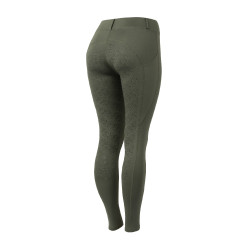 Leggings de agarre integral Horze Dea para mujer Verde escarabajo