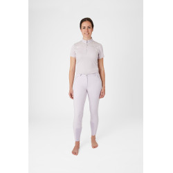 Pantalón de equitación de asiento completo Horze Kaitlin para mujer con decoración floral Caída de orquídea Blanco