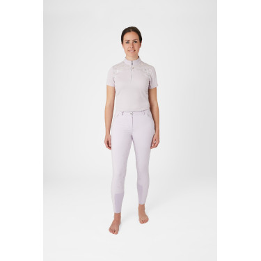Pantalón de equitación de asiento completo Horze Kaitlin para mujer con decoración floral Caída de orquídea Blanco