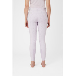 Pantalón de equitación de asiento completo Horze Kaitlin para mujer con decoración floral Caída de orquídea Blanco