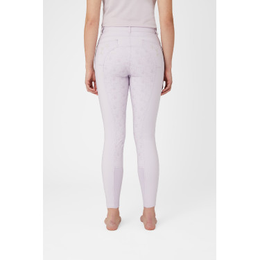 Pantalón de equitación de asiento completo Horze Kaitlin para mujer con decoración floral Caída de orquídea Blanco