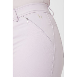 Pantalón de equitación de asiento completo Horze Kaitlin para mujer con decoración floral Caída de orquídea Blanco