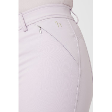 Pantalón de equitación de asiento completo Horze Kaitlin para mujer con decoración floral Caída de orquídea Blanco
