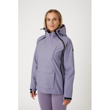 Chaqueta de equitación impermeable Horze Ayla con cremalleras para mujer Pasa real Violeta