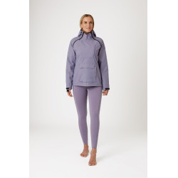 Chaqueta de equitación impermeable Horze Ayla con cremalleras para mujer Pasa real Violeta