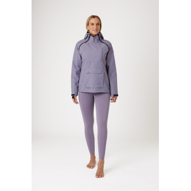Chaqueta de equitación impermeable Horze Ayla con cremalleras para mujer Pasa real Violeta