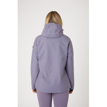 Chaqueta de equitación impermeable Horze Ayla con cremalleras para mujer Pasa real Violeta