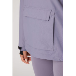Chaqueta de equitación impermeable Horze Ayla con cremalleras para mujer Pasa real Violeta