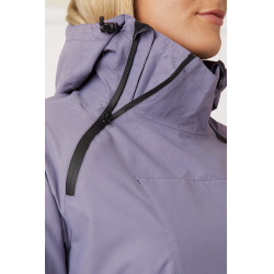Chaqueta de equitación impermeable Horze Ayla con cremalleras para mujer Pasa real Violeta
