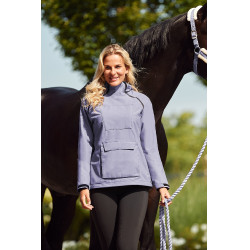 Chaqueta de equitación impermeable Horze Ayla con cremalleras para mujer Pasa real Violeta
