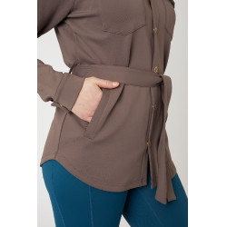 Camisa-chaqueta Alyssa para mujer Horze Marrón gris hierro Marrón Camisa-chaqueta Alyssa para mujer Horze Marrón gris hierro Marrón