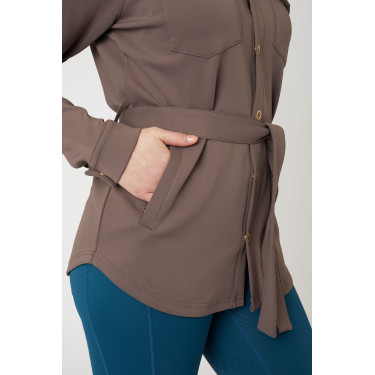 Camisa-chaqueta Alyssa para mujer Horze Marrón gris hierro Marrón Camisa-chaqueta Alyssa para mujer Horze Marrón gris hierro Marrón
