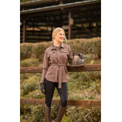 Camisa-chaqueta Alyssa para mujer Horze Marrón gris hierro Marrón Camisa-chaqueta Alyssa para mujer Horze Marrón gris hierro Marrón