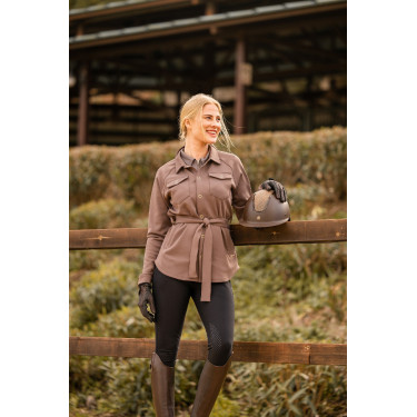 Camisa-chaqueta Alyssa para mujer Horze Marrón gris hierro Marrón Camisa-chaqueta Alyssa para mujer Horze Marrón gris hierro Marrón