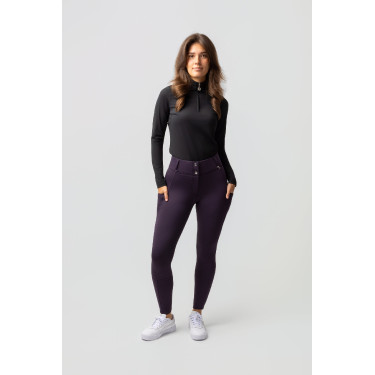 Pantalón térmico con asiento completo Mira para mujer Horze Morella negra Violeta