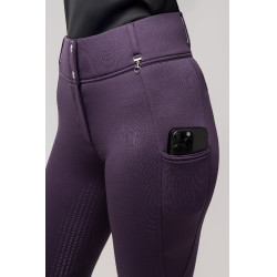 Pantalón térmico con asiento completo Mira para mujer Horze Morella negra Violeta