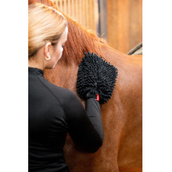 Guante de microfibra para grooming de caballos Horze