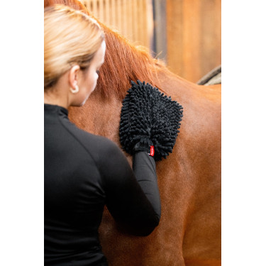 Guante de microfibra para grooming de caballos Horze
