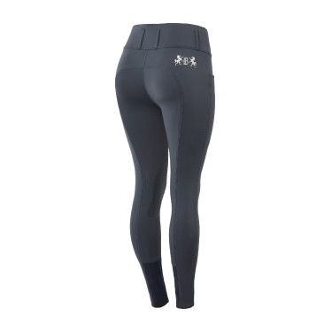 Pantalón de equitación de asiento completo Meghan B Vertigo de talle alto para mujer Azul marino oscuro