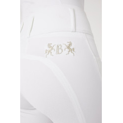 Pantalón de equitación de asiento completo Meghan B Vertigo de talle alto para mujer Blanco