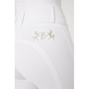 Pantalón de equitación de asiento completo Meghan B Vertigo de talle alto para mujer Blanco