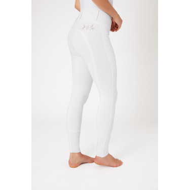 Pantalón de equitación de asiento completo Meghan B Vertigo de talle alto para mujer Blanco