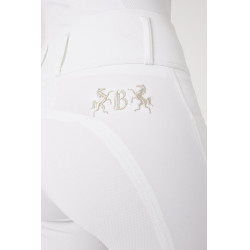 Pantalón de equitación de asiento completo Meghan B Vertigo de talle alto para mujer Blanco