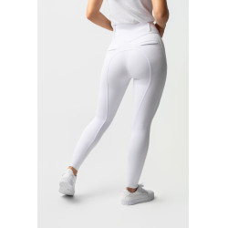 Pantalón de agarre integral para todas las estaciones Horze Mira Blanco / azul turquesa Pantalón de agarre integral para todas las estaciones Horze Mira Blanco / azul turquesa