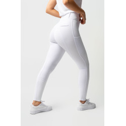 Pantalón de agarre integral para todas las estaciones Horze Mira Blanco / azul turquesa Pantalón de agarre integral para todas las estaciones Horze Mira Blanco / azul turquesa